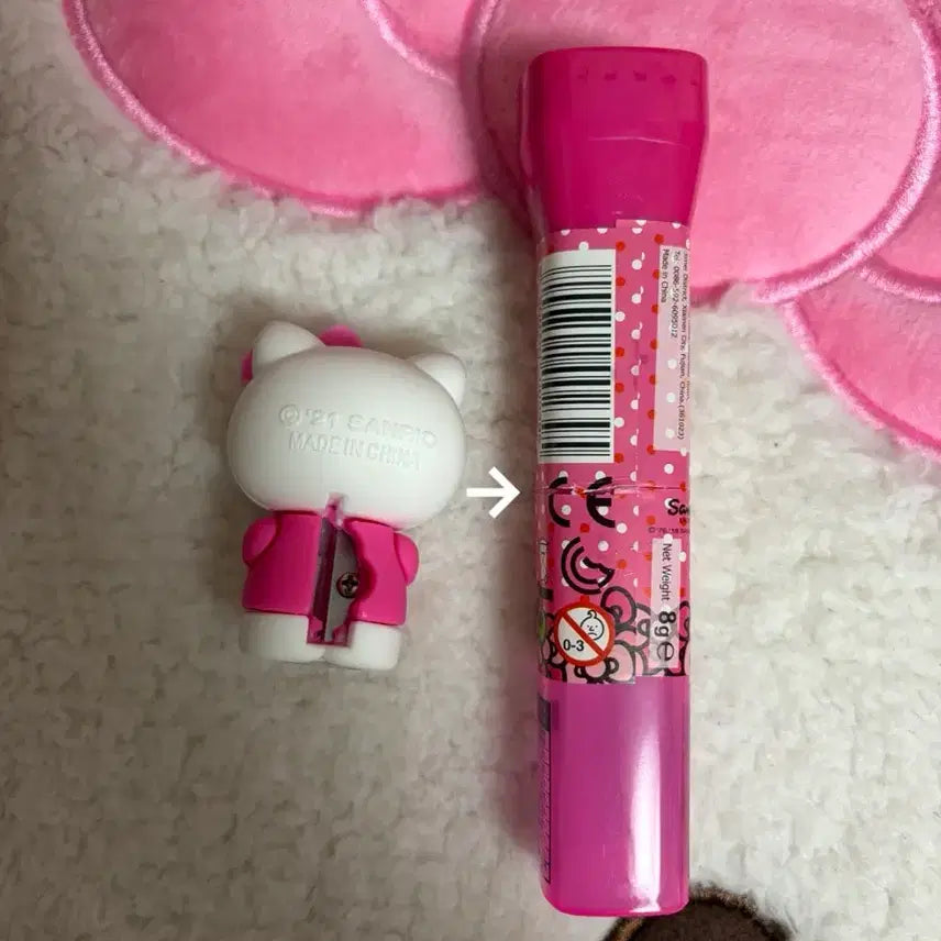 [BUNJANG] Sanrio Hello Kitty Vintage Pencil Sharpener Flashlight Stamp Set / 산리오 키티 헬로키티 고전키티 연필깎이 고전문구 손전등 도장