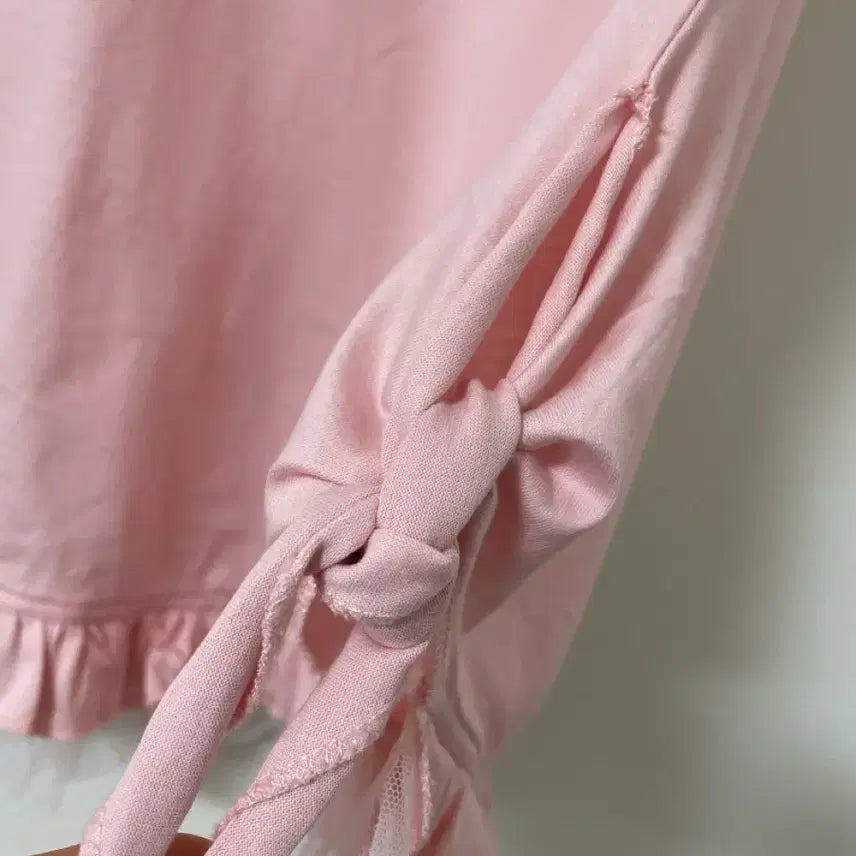 [BUNJANG] Simonetta Pink Lace Trim T-Shirt / 새재품)펜디계열 이태리 명품 시모네타 티셔츠