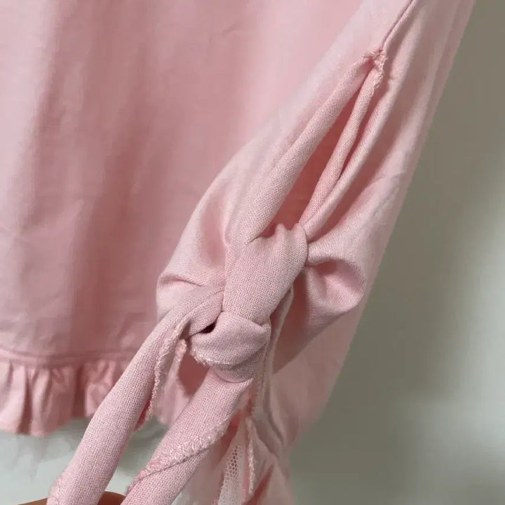 [BUNJANG] Simonetta Pink Lace Trim T-Shirt / 새재품)펜디계열 이태리 명품 시모네타 티셔츠
