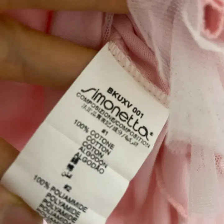 [BUNJANG] Simonetta Pink Lace Trim T-Shirt / 새재품)펜디계열 이태리 명품 시모네타 티셔츠