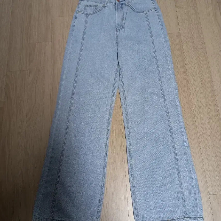 [BUNJANG] Denim Wide Pants / 연청 데님 와이드 팬츠