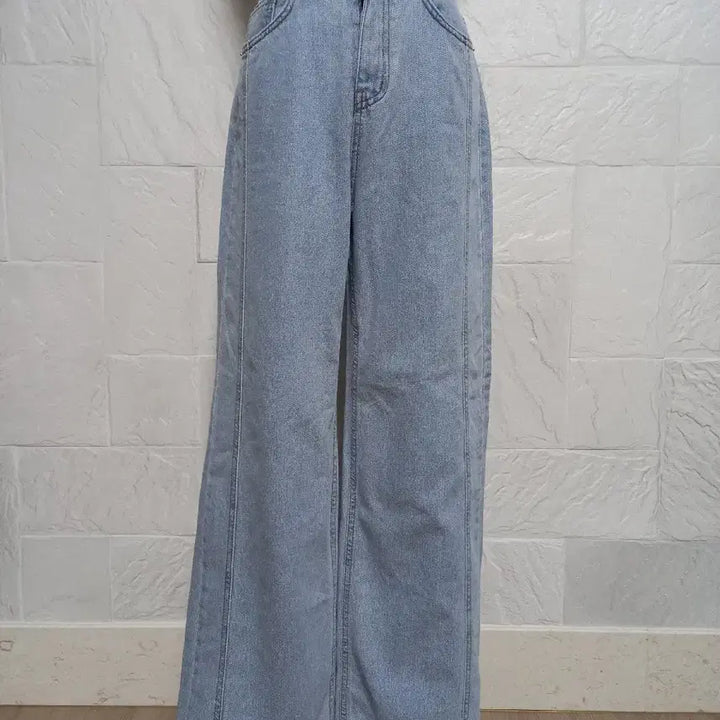 [BUNJANG] Denim Wide Pants / 연청 데님 와이드 팬츠