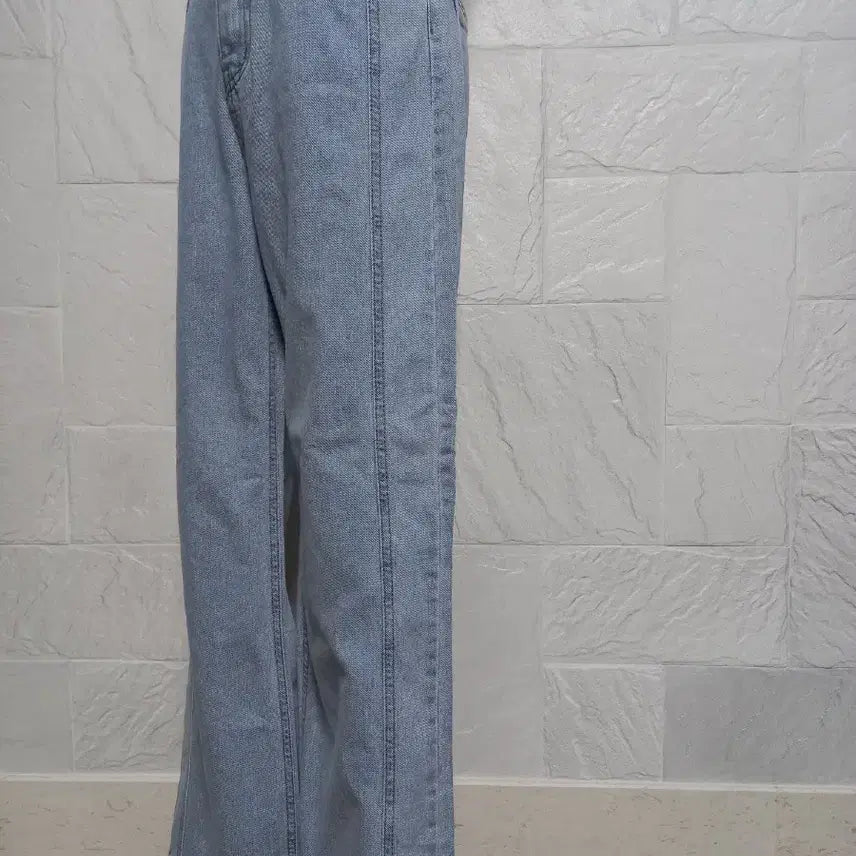 [BUNJANG] Denim Wide Pants / 연청 데님 와이드 팬츠