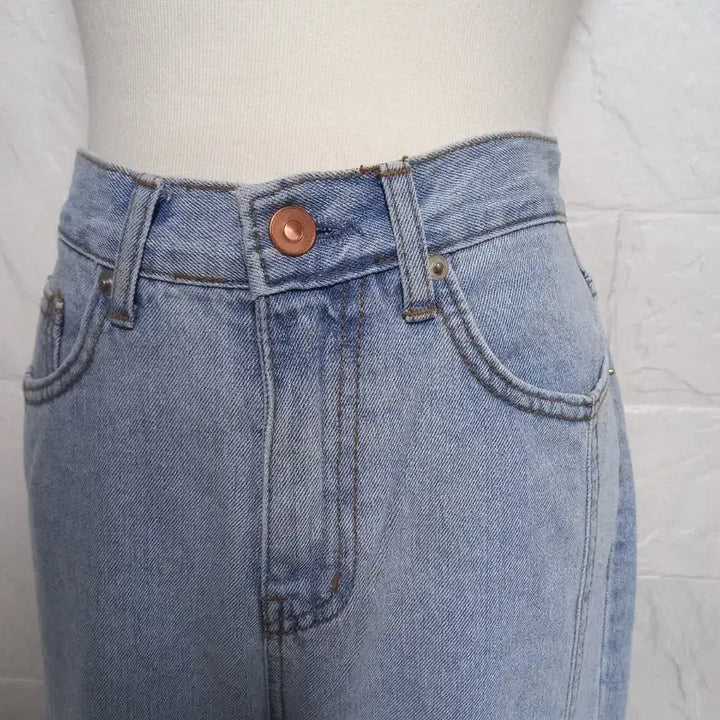 [BUNJANG] Denim Wide Pants / 연청 데님 와이드 팬츠