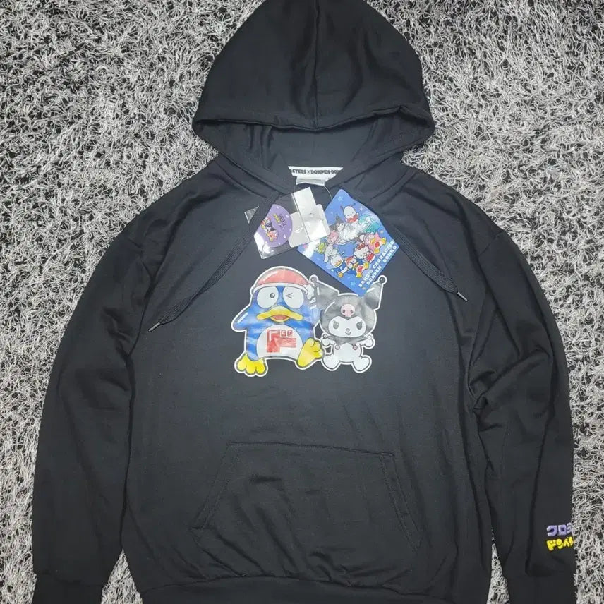 [BUNJANG] Donpen Kuromi Collaboration Hoodie (Black) M / 돈펭 산리오 쿠로미 콜라보 후드티 M