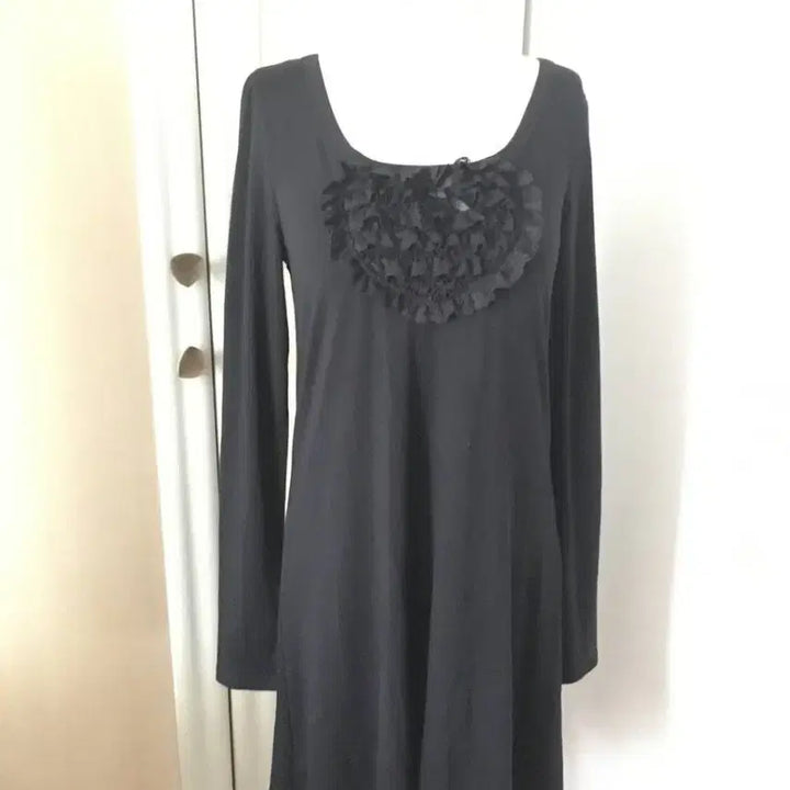 [BUNJANG] Vintage Black Lace Frill Blouse Dress / 일본빈티지 원피스 블라우스 레이스 프릴 슬립 블랙갸루 페어리 헤이세이