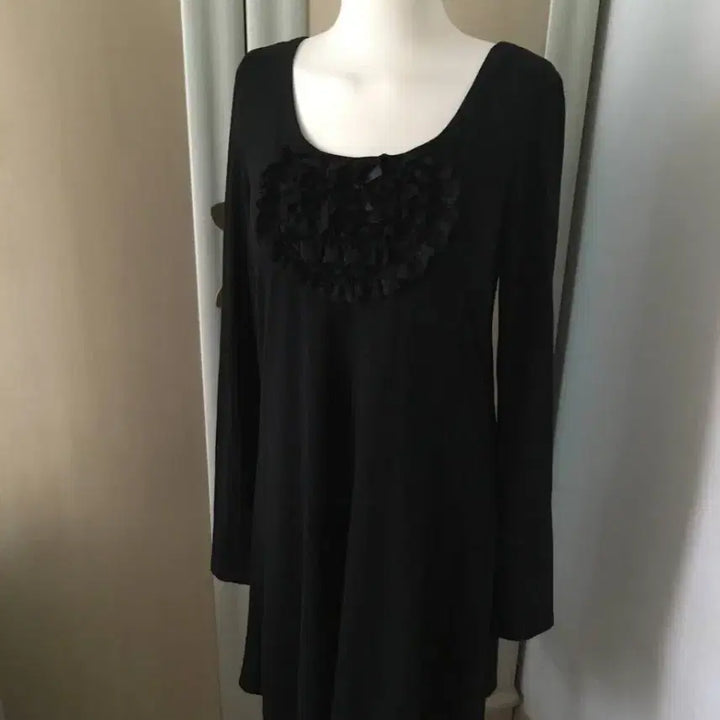 [BUNJANG] Vintage Black Lace Frill Blouse Dress / 일본빈티지 원피스 블라우스 레이스 프릴 슬립 블랙갸루 페어리 헤이세이