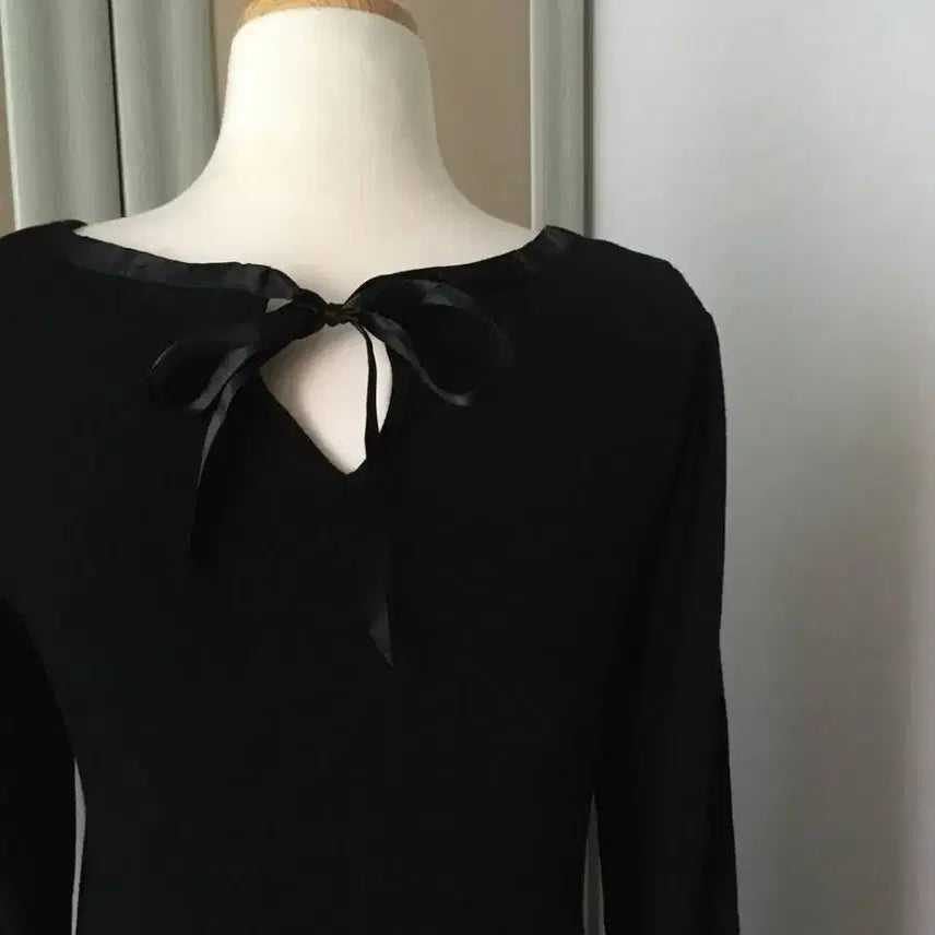 [BUNJANG] Vintage Black Lace Frill Blouse Dress / 일본빈티지 원피스 블라우스 레이스 프릴 슬립 블랙갸루 페어리 헤이세이