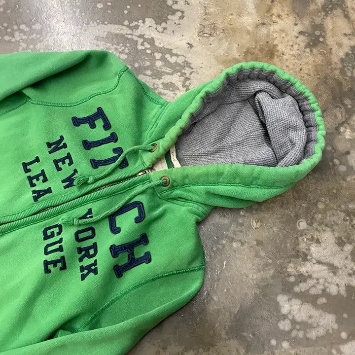 [BUNJANG] Abercrombie Hooded Zip-Up Green / 아베크롬비 후드집업 그린