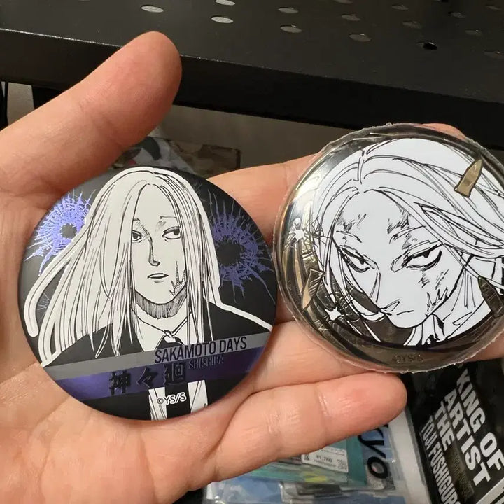 [BUNJANG] Sakamoto Days Shishiba Bundle Set Badge / 사카모토데이즈 시시바 캔뱃지 일괄(단순개봉)