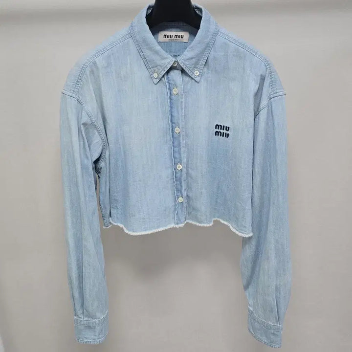 [BUNJANG] Miu Miu Chambray Denim Crop Shirt / 미우미우 샴브레이 데님 크롭 셔츠 40사이즈 판매