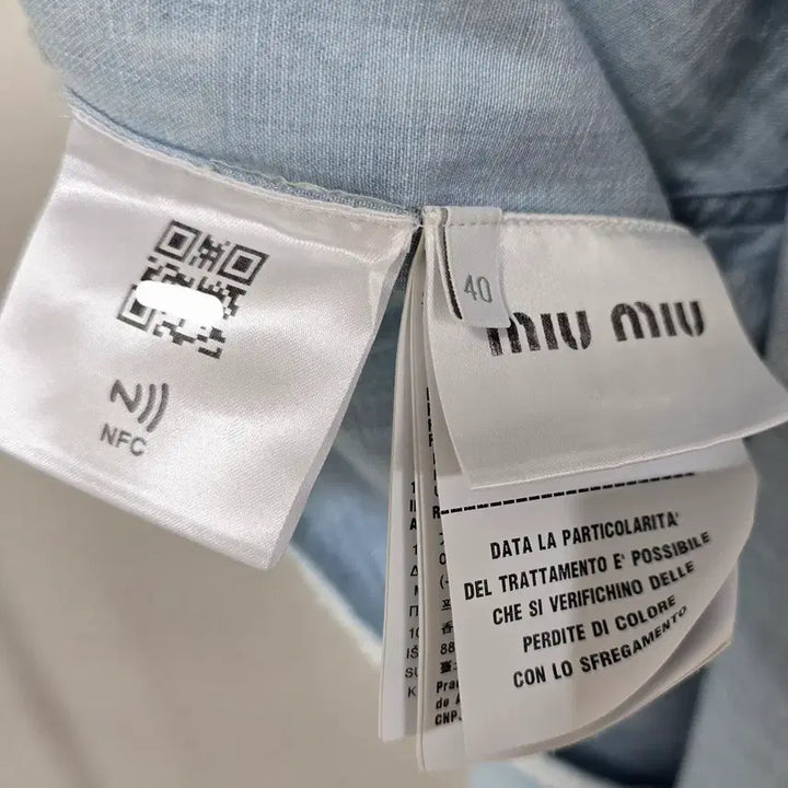 [BUNJANG] Miu Miu Chambray Denim Crop Shirt / 미우미우 샴브레이 데님 크롭 셔츠 40사이즈 판매