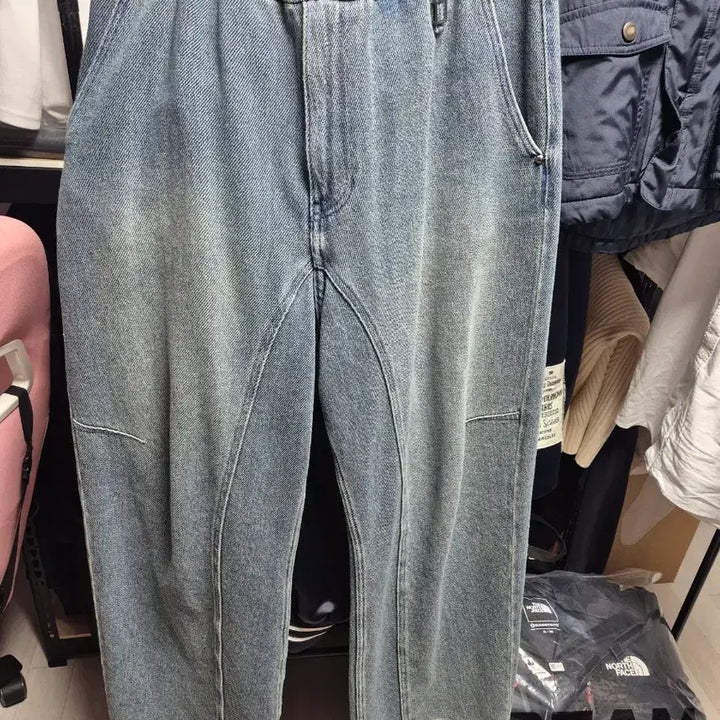 [BUNJANG] Wooyoungmi 25FW Blue Wide Banding Denim Pants / 우영미 25FW 블루와이드 밴딩데님팬츠
