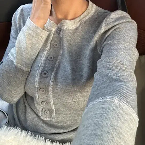[BUNJANG] 캄웨이브 라그 버튼 긴팔티 / 캄웨이브 라그 버튼 긴팔티
