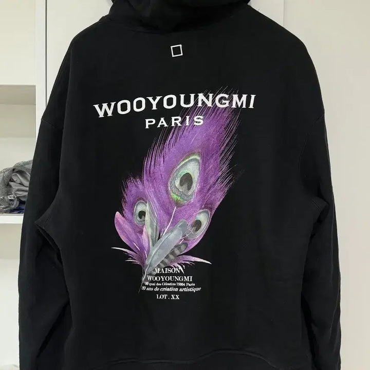 [BUNJANG] Wooyoungmi Peacock Feather Hoodie / 우영미 공작 깃털 후드티