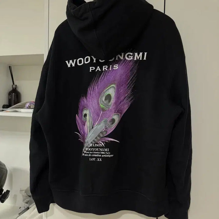 [BUNJANG] Wooyoungmi Peacock Feather Hoodie / 우영미 공작 깃털 후드티