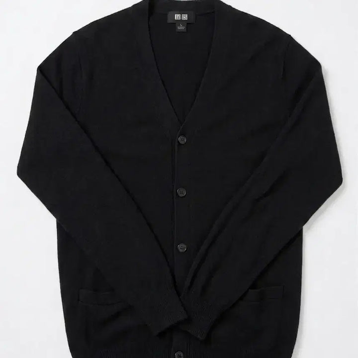 [BUNJANG] Uniqlo Merino Wool V-Neck Cardigan (Black) / 유니클로 메리노울 브이넥 가디건 (블랙)