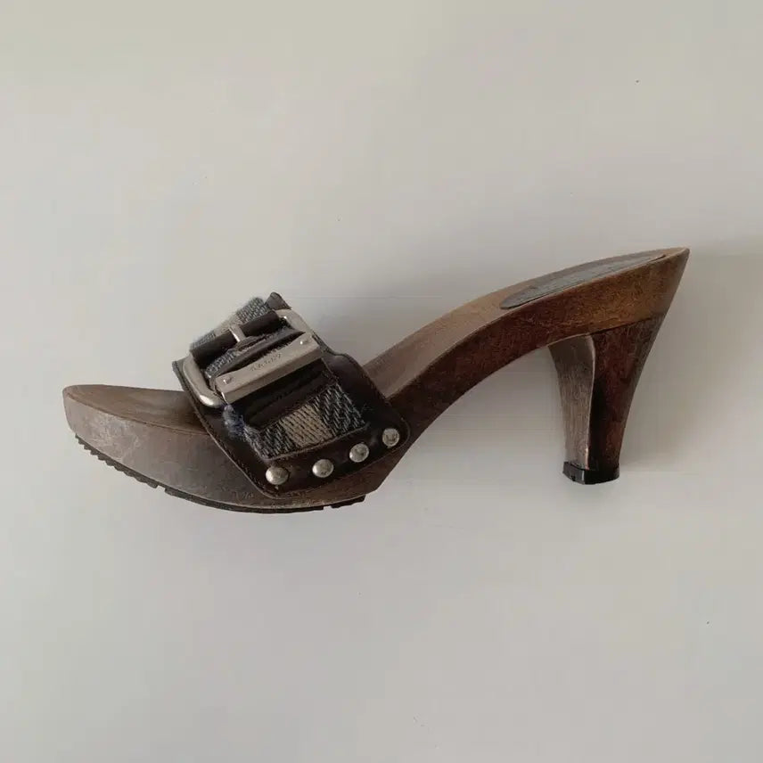 [BUNJANG] BALLY Wood Heel Sandals / BALLY 발리 우드 힐 샌들