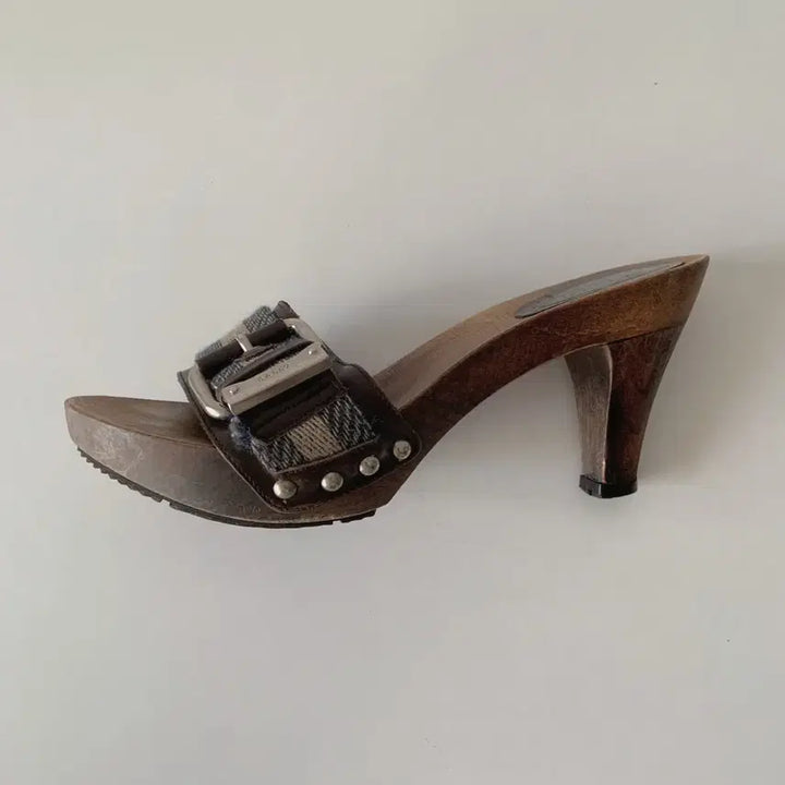 [BUNJANG] BALLY Wood Heel Sandals / BALLY 발리 우드 힐 샌들