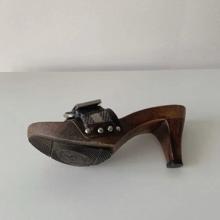 [BUNJANG] BALLY Wood Heel Sandals / BALLY 발리 우드 힐 샌들