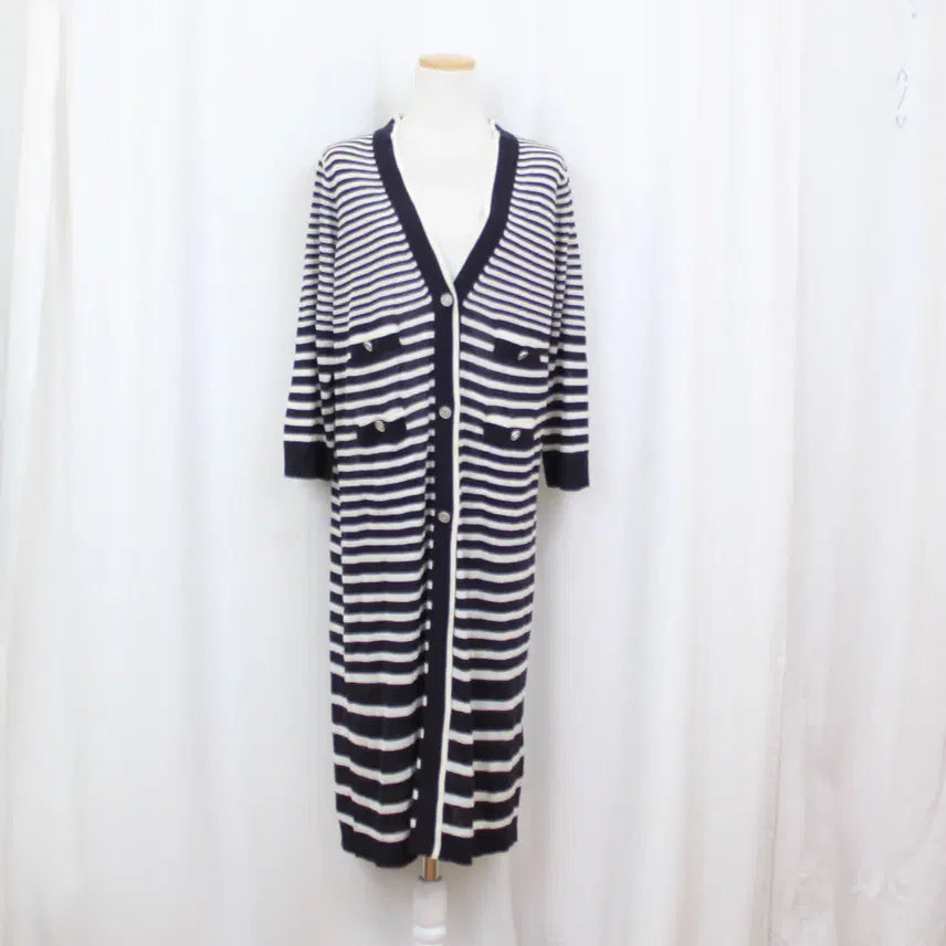[BUNJANG] Karl Lagerfeld Long Cardigan (88) - Black Stripe / [정품] 칼라거펠트 여성 프리미엄 여름 롱 가디건 (88) 상상샵