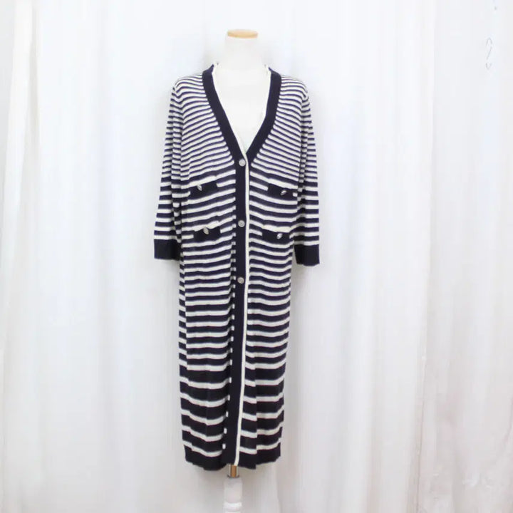[BUNJANG] Karl Lagerfeld Long Cardigan (88) - Black Stripe / [정품] 칼라거펠트 여성 프리미엄 여름 롱 가디건 (88) 상상샵