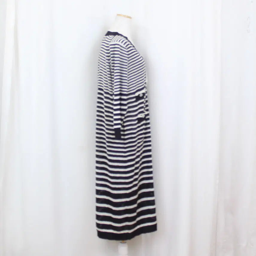 [BUNJANG] Karl Lagerfeld Long Cardigan (88) - Black Stripe / [정품] 칼라거펠트 여성 프리미엄 여름 롱 가디건 (88) 상상샵