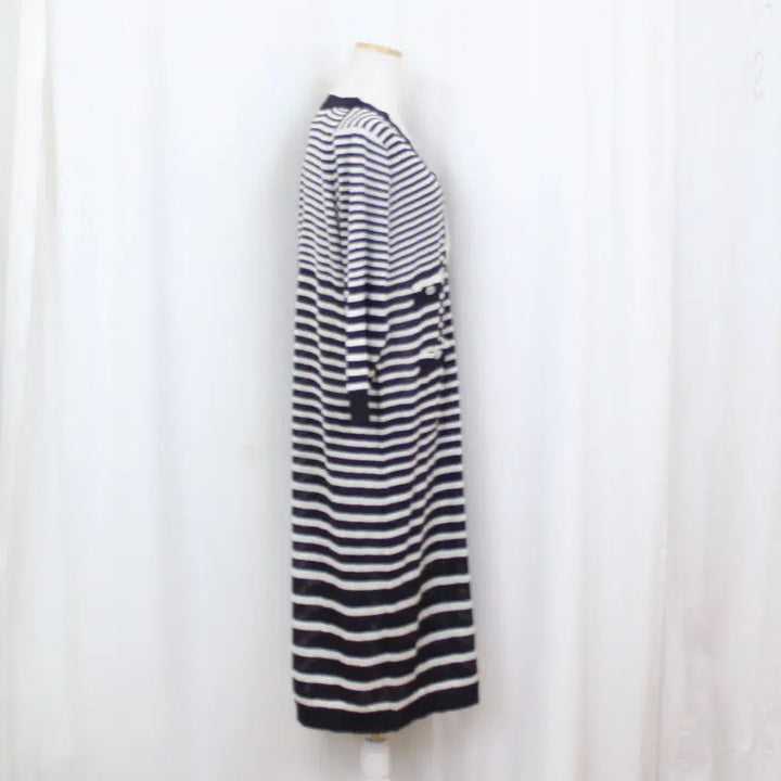 [BUNJANG] Karl Lagerfeld Long Cardigan (88) - Black Stripe / [정품] 칼라거펠트 여성 프리미엄 여름 롱 가디건 (88) 상상샵
