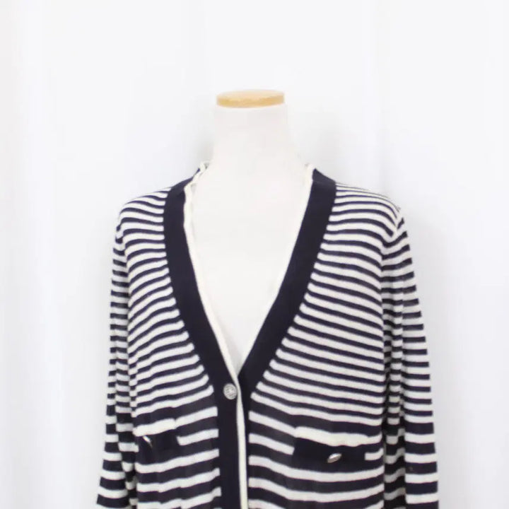 [BUNJANG] Karl Lagerfeld Long Cardigan (88) - Black Stripe / [정품] 칼라거펠트 여성 프리미엄 여름 롱 가디건 (88) 상상샵