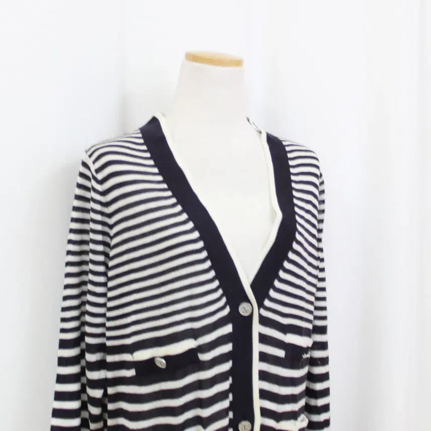 [BUNJANG] Karl Lagerfeld Long Cardigan (88) - Black Stripe / [정품] 칼라거펠트 여성 프리미엄 여름 롱 가디건 (88) 상상샵