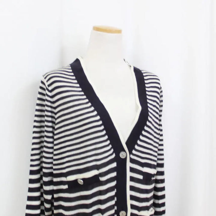 [BUNJANG] Karl Lagerfeld Long Cardigan (88) - Black Stripe / [정품] 칼라거펠트 여성 프리미엄 여름 롱 가디건 (88) 상상샵
