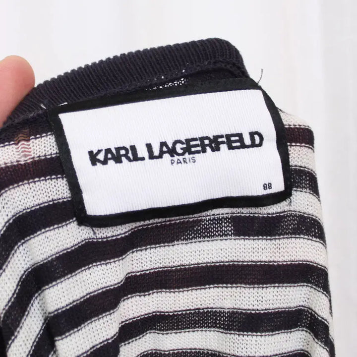 [BUNJANG] Karl Lagerfeld Long Cardigan (88) - Black Stripe / [정품] 칼라거펠트 여성 프리미엄 여름 롱 가디건 (88) 상상샵