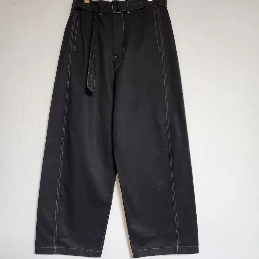 [BUNJANG] Stylish Wide Belted Long Pants / 세련된 와이드 벨티드 롱팬츠31