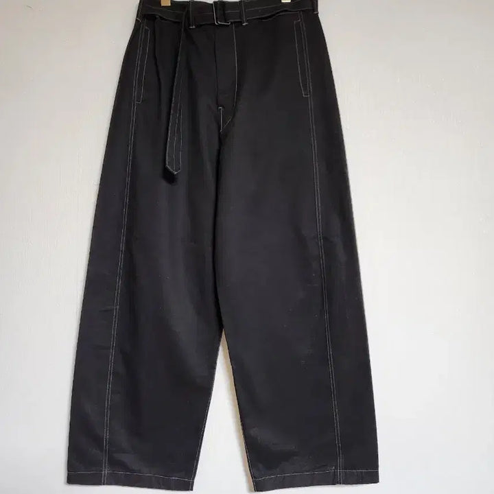 [BUNJANG] Stylish Wide Belted Long Pants / 세련된 와이드 벨티드 롱팬츠31