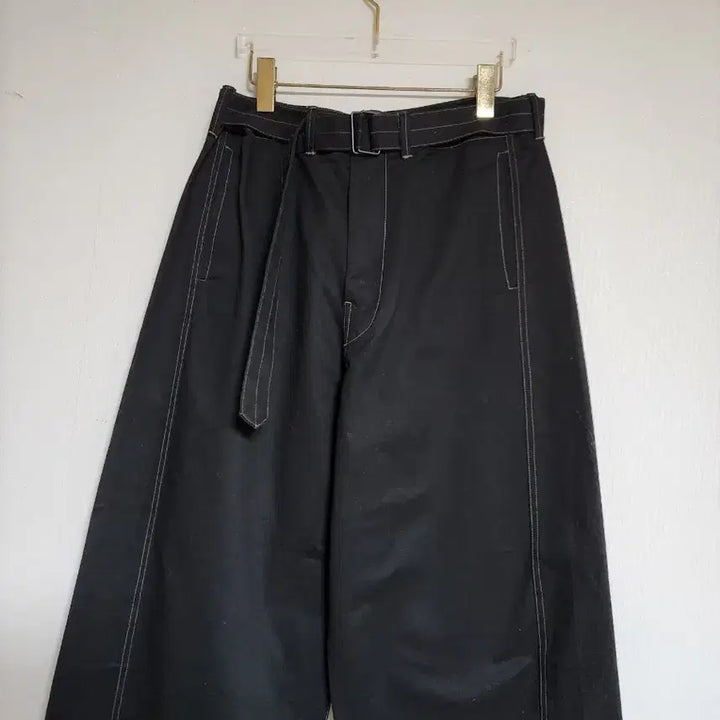 [BUNJANG] Stylish Wide Belted Long Pants / 세련된 와이드 벨티드 롱팬츠31