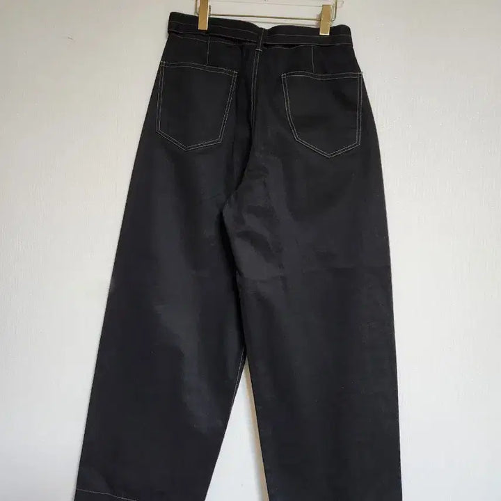 [BUNJANG] Stylish Wide Belted Long Pants / 세련된 와이드 벨티드 롱팬츠31