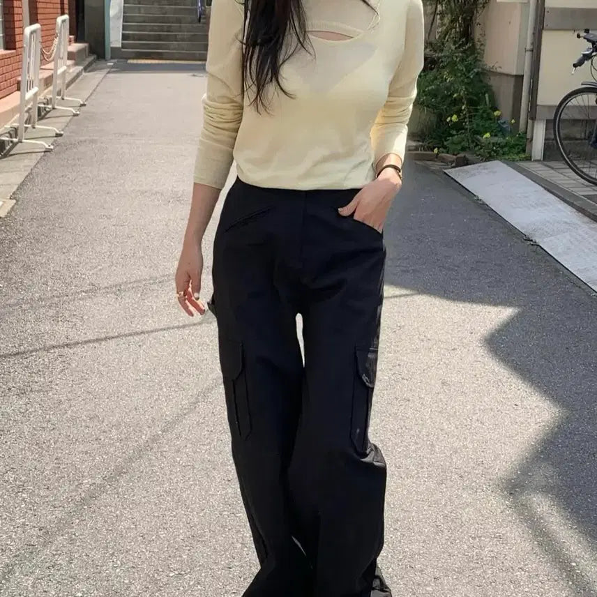 [BUNJANG] Love Me U Maison Slit Knit Top / 새상품)러브미우 메종트임니트