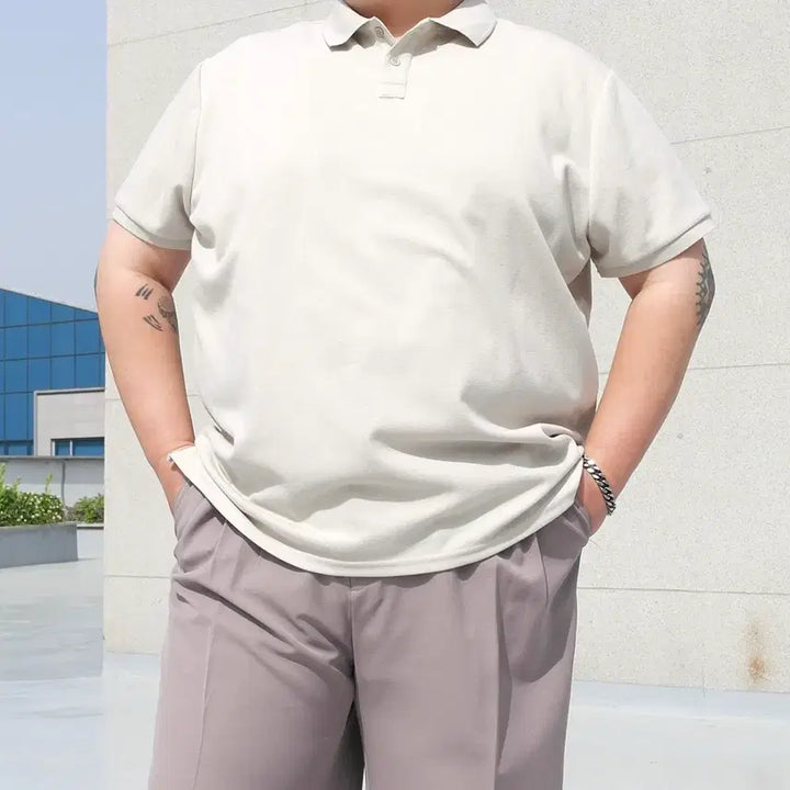 [BUNJANG] [새상품/착샷] 핏 예쁜 빅사이즈 남성 면스판 카라티 (115~130) / [새상품/착샷] 핏 예쁜 빅사이즈 남성 면스판 카라티 (115~120)