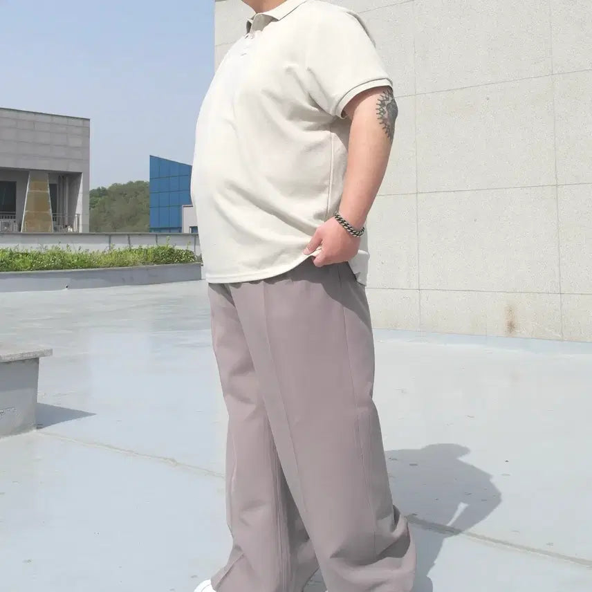 [BUNJANG] [새상품/착샷] 핏 예쁜 빅사이즈 남성 면스판 카라티 (115~130) / [새상품/착샷] 핏 예쁜 빅사이즈 남성 면스판 카라티 (115~120)