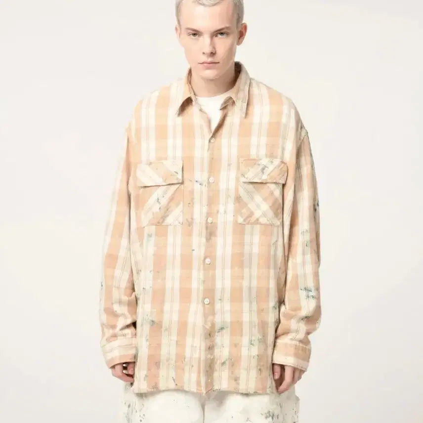 [BUNJANG] BOWWOW PAINTED PAINTER Flannel Shirt M / bowwow 페인트 플란넬 셔츠M