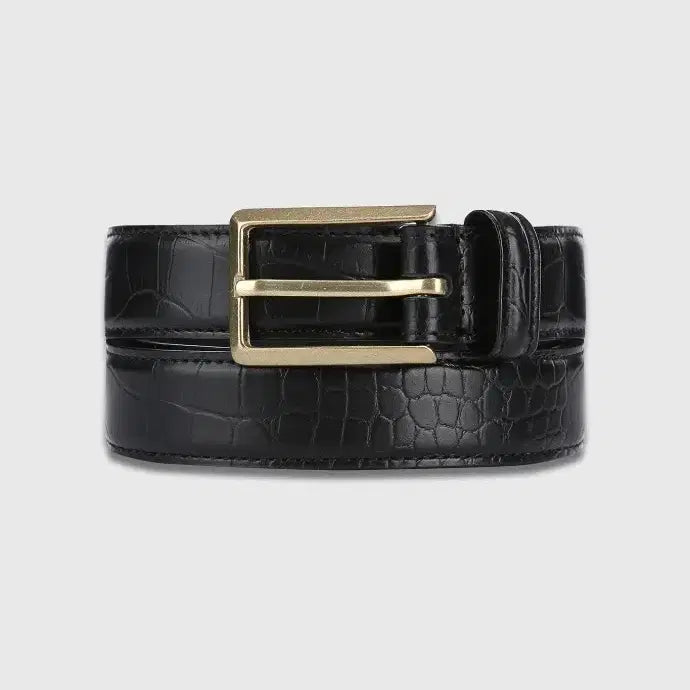 [BUNJANG] Tony Wek Gold Buckle Leather Belt / [OS] 토니웩 골드 부클 레더 벨트