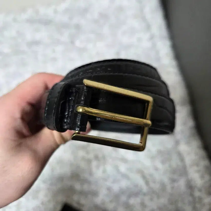[BUNJANG] Tony Wek Gold Buckle Leather Belt / [OS] 토니웩 골드 부클 레더 벨트