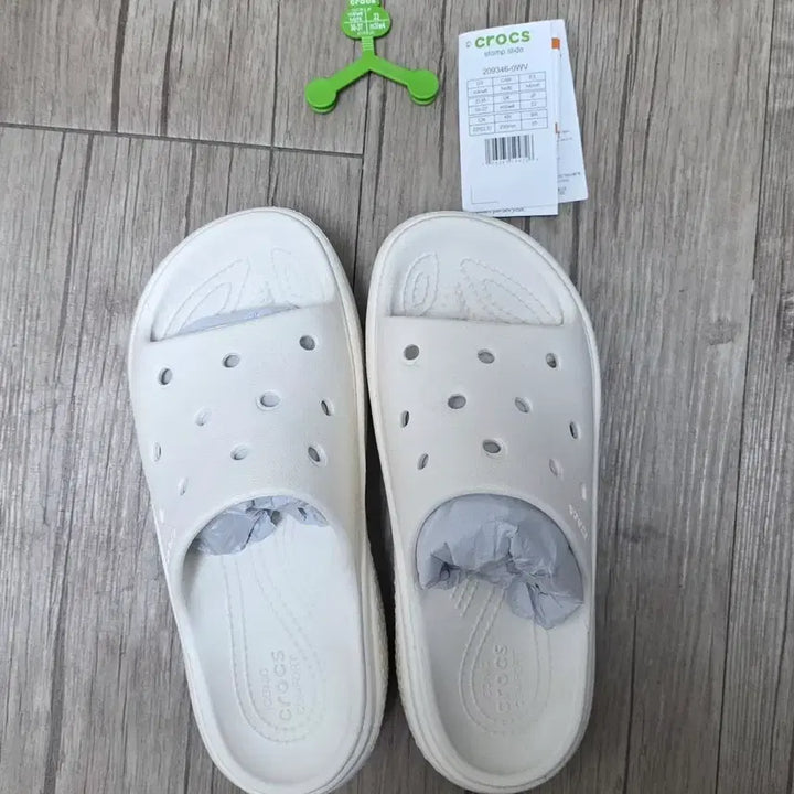 [BUNJANG] Crocs Classic Slide White Sandals / 크록스 클래식 슬라이드 화이트 M4/W6