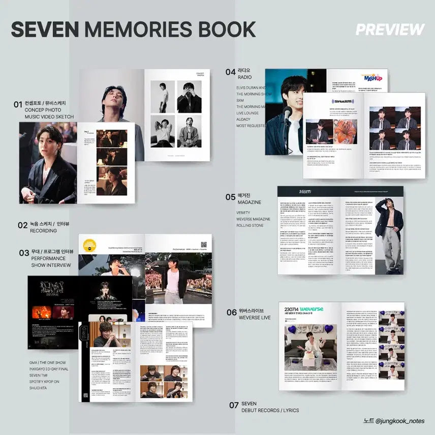 [BUNJANG] Note Jungkook Seven + Golden Memories Book Interview BTS Unofficial Photocard / 정국 노트님 세븐 + 골든 메모리즈 북 인터뷰 방탄 비공굿 비공식 포카