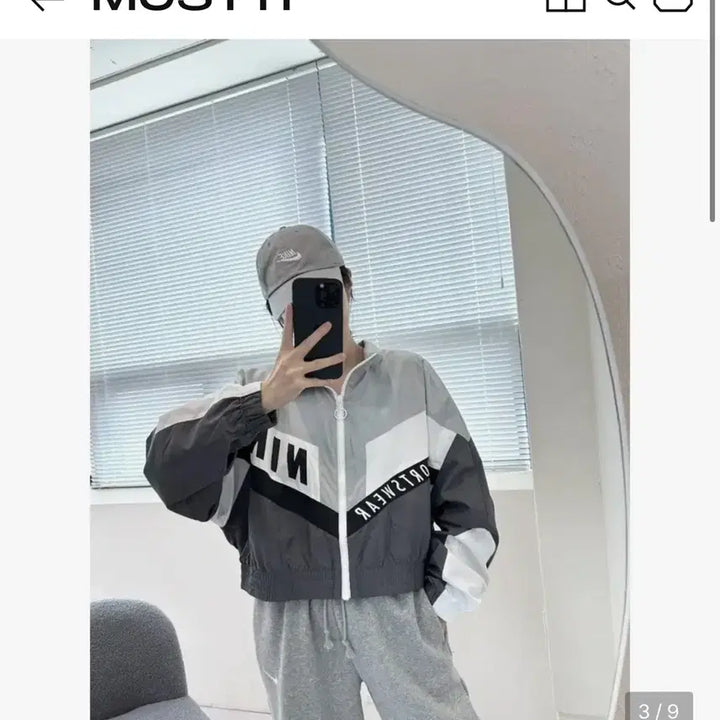 [BUNJANG] Nike Sportswear Windbreaker Jacket Gray / 나이키 스포츠웨어 바람막이 자켓 그레이