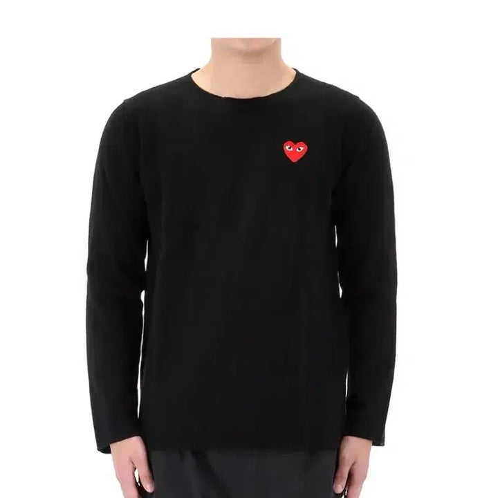 [BUNJANG] Comme des Garcons Heart Long Sleeve T-shirt / 무배 정품/새상품 꼼데가르송 하트 긴팔 티셔츠 롱슬리브 블랙/화이트