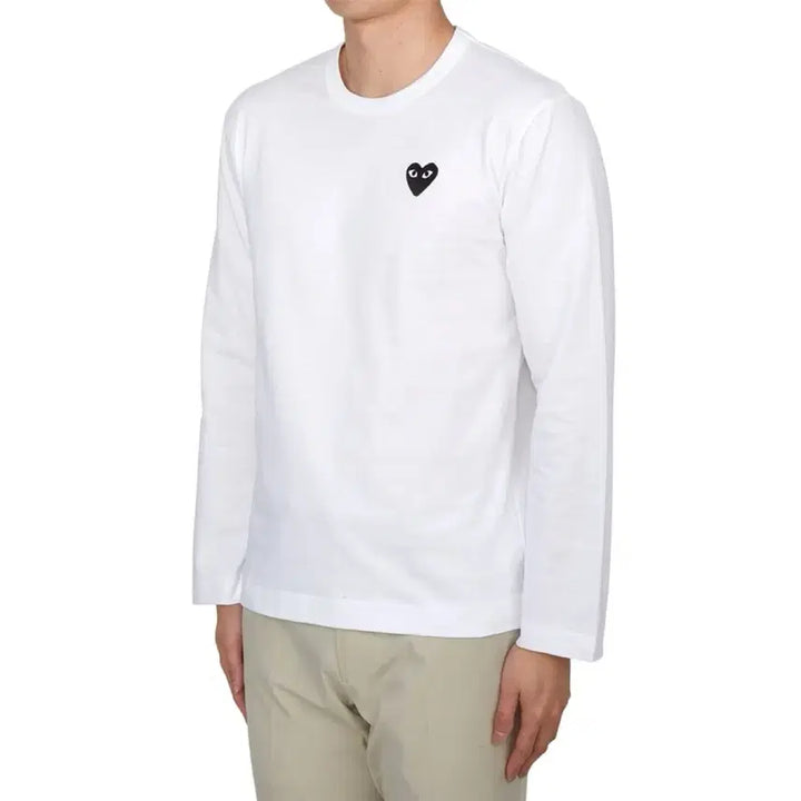 [BUNJANG] Comme des Garcons Heart Long Sleeve T-shirt / 무배 정품/새상품 꼼데가르송 하트 긴팔 티셔츠 롱슬리브 블랙/화이트