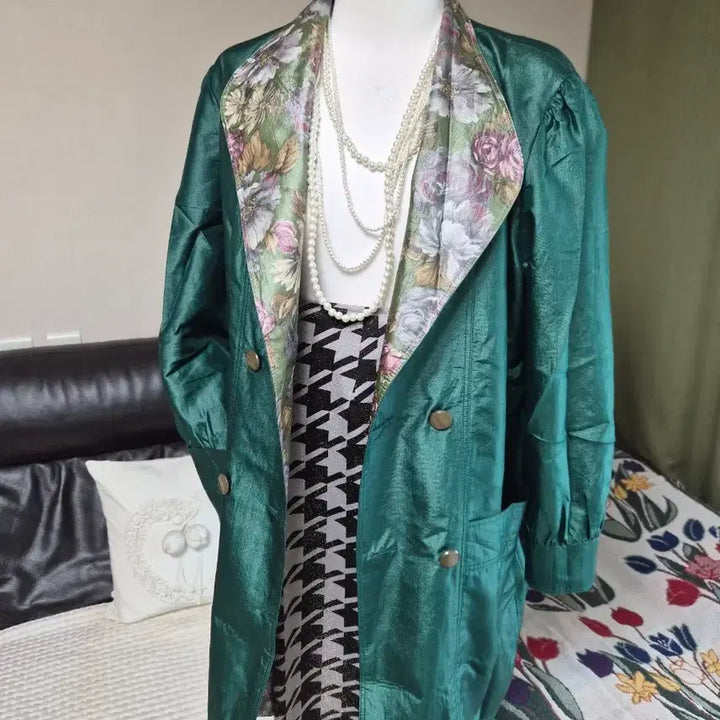 [BUNJANG] Reversible Silket Jacquard Trench Jacket / 고퀄라인 리버시블 실켓자가드 트렌치자켓