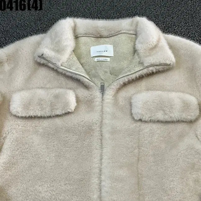 [BUNJANG] THELOW Ivory Fur Crop Jacket / THELOW 아이보리 퍼 크롭 자켓 0416(4)