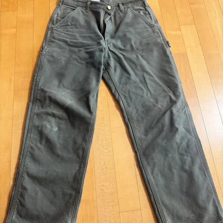 [SOLD OUT] (34)칼하트 usa 체크라이닝 모스그린 카펜터 워크팬츠